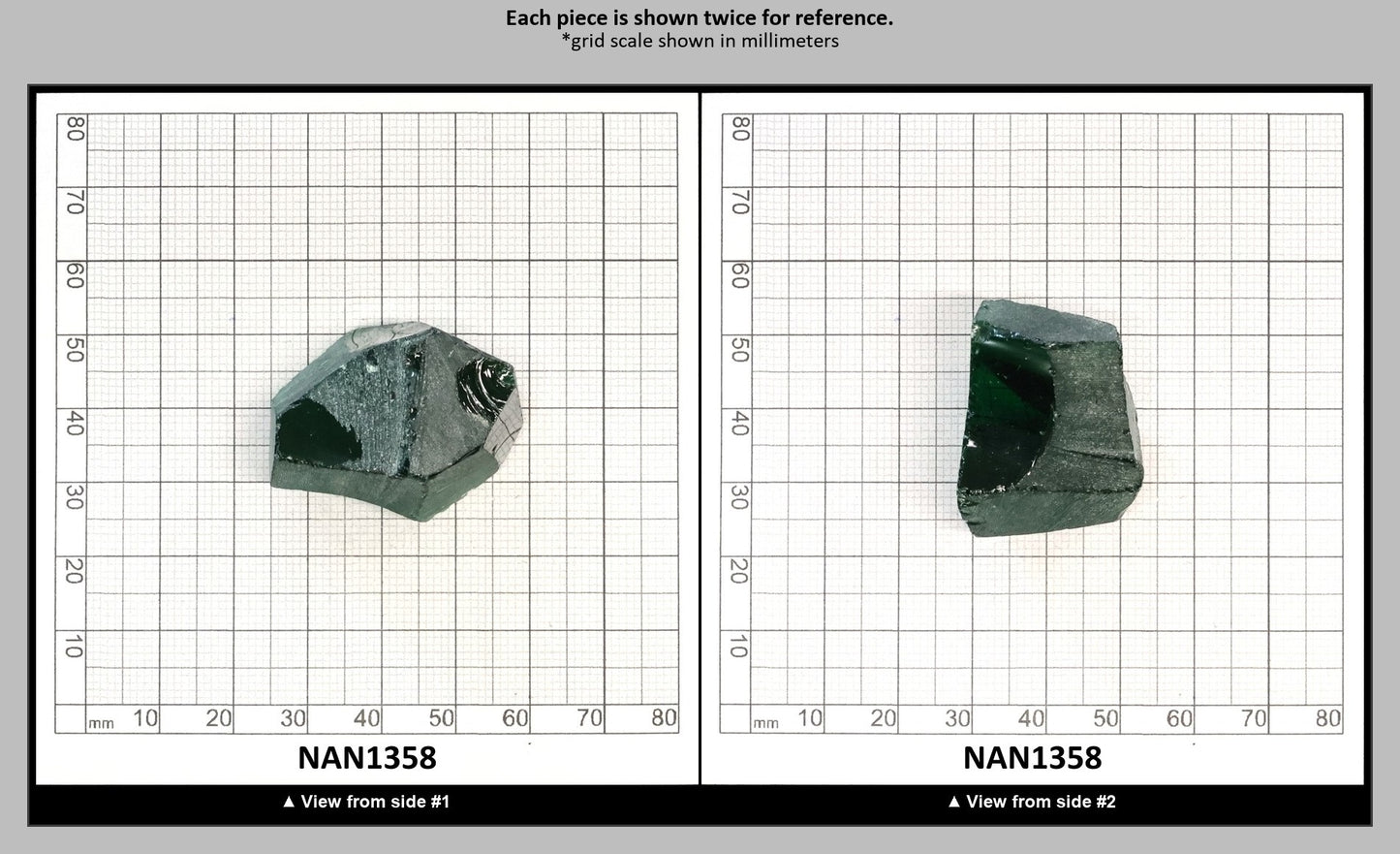 Nanosital Simulated Dark Tsavorite Lab Created Faceting Rough for Gem Cutting - #B-1713 - Various Sizes : NAN1358