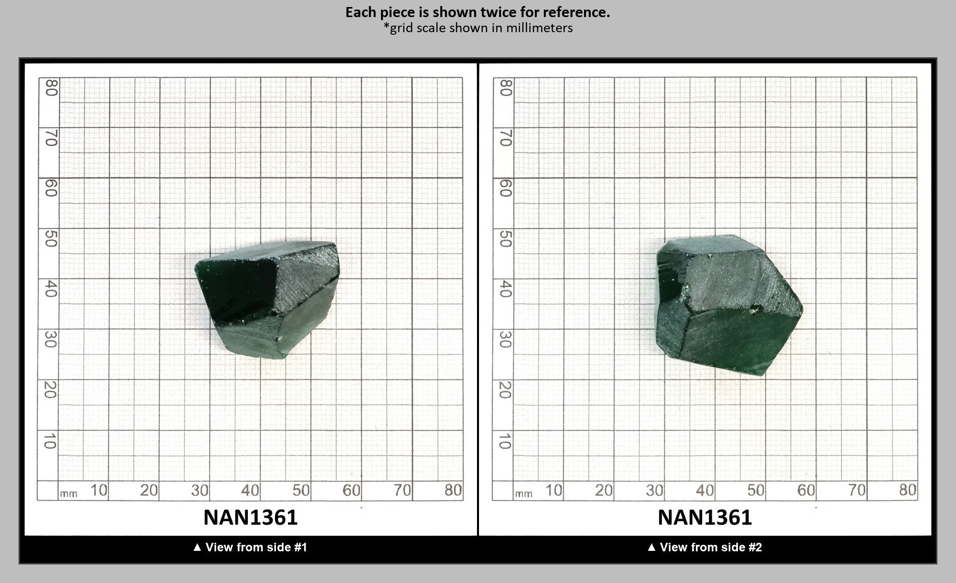 Nanosital Simulated Dark Tsavorite Lab Created Faceting Rough for Gem Cutting - #B-1713 - Various Sizes : NAN1361