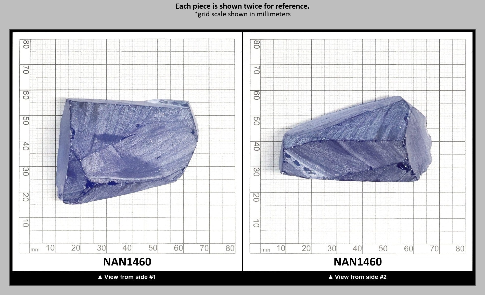 Nanosital Simulated Dark Ice Blue Sapphire Lab Created Faceting Rough for Gem Cutting - #A-4056- Various Sizes : NAN1460