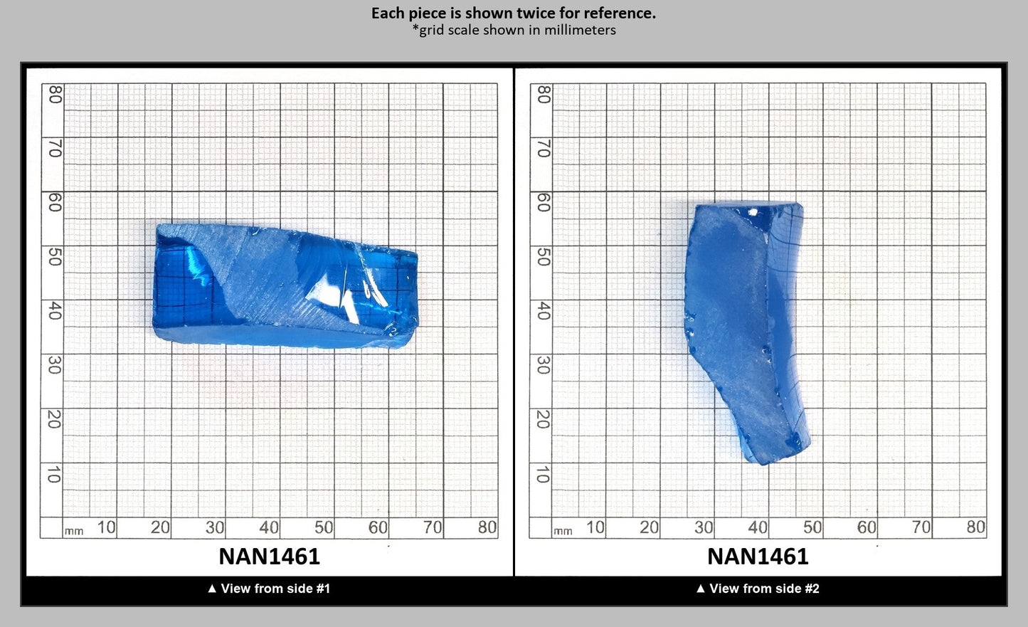 Nanosital Simulated Ultramarine Lab Created Faceting Rough for Gem Cutting - #A-7408 - Various Sizes : NAN1461