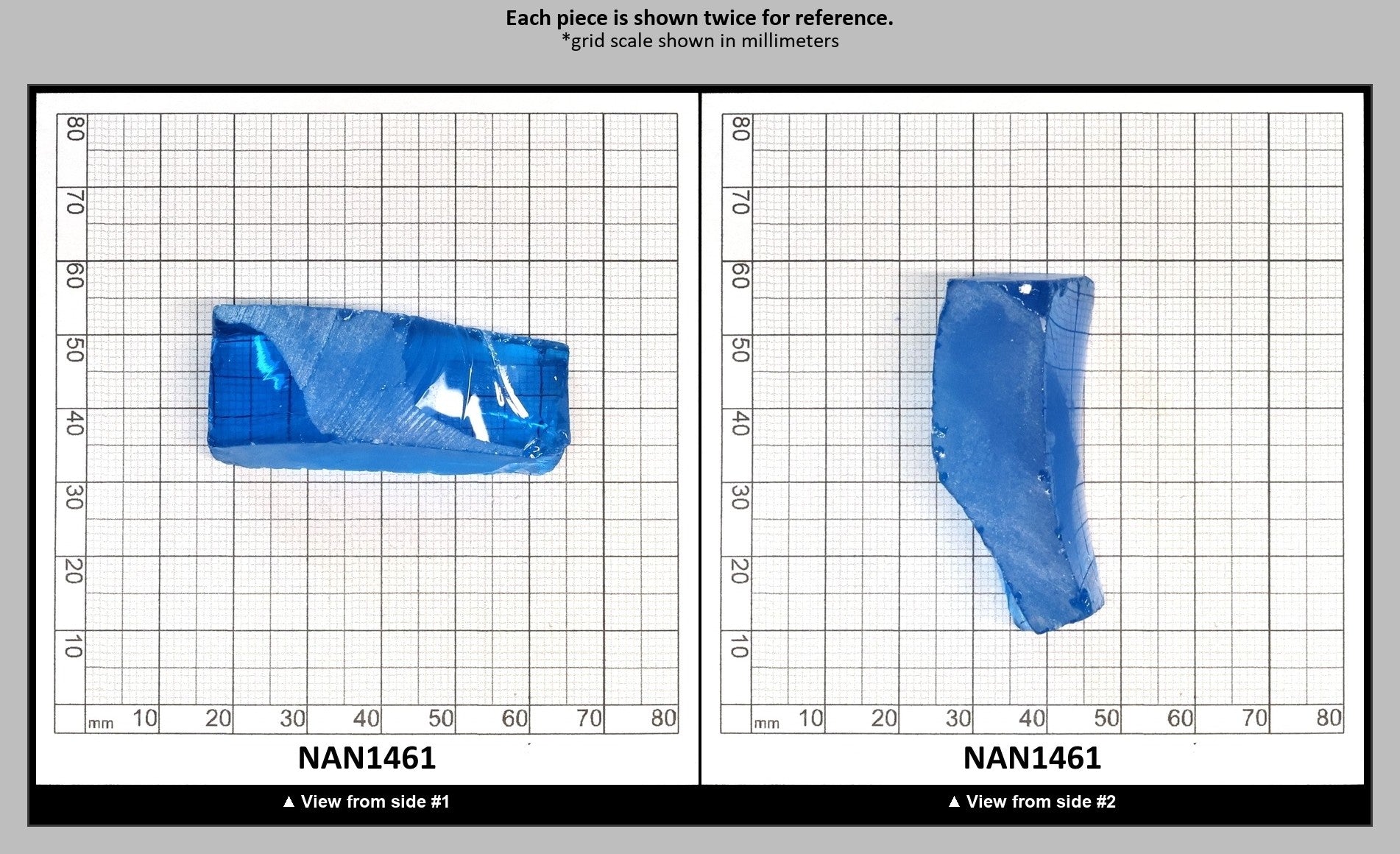 Nanosital Simulated Ultramarine Lab Created Faceting Rough for Gem Cutting - #A-7408 - Various Sizes : NAN1461