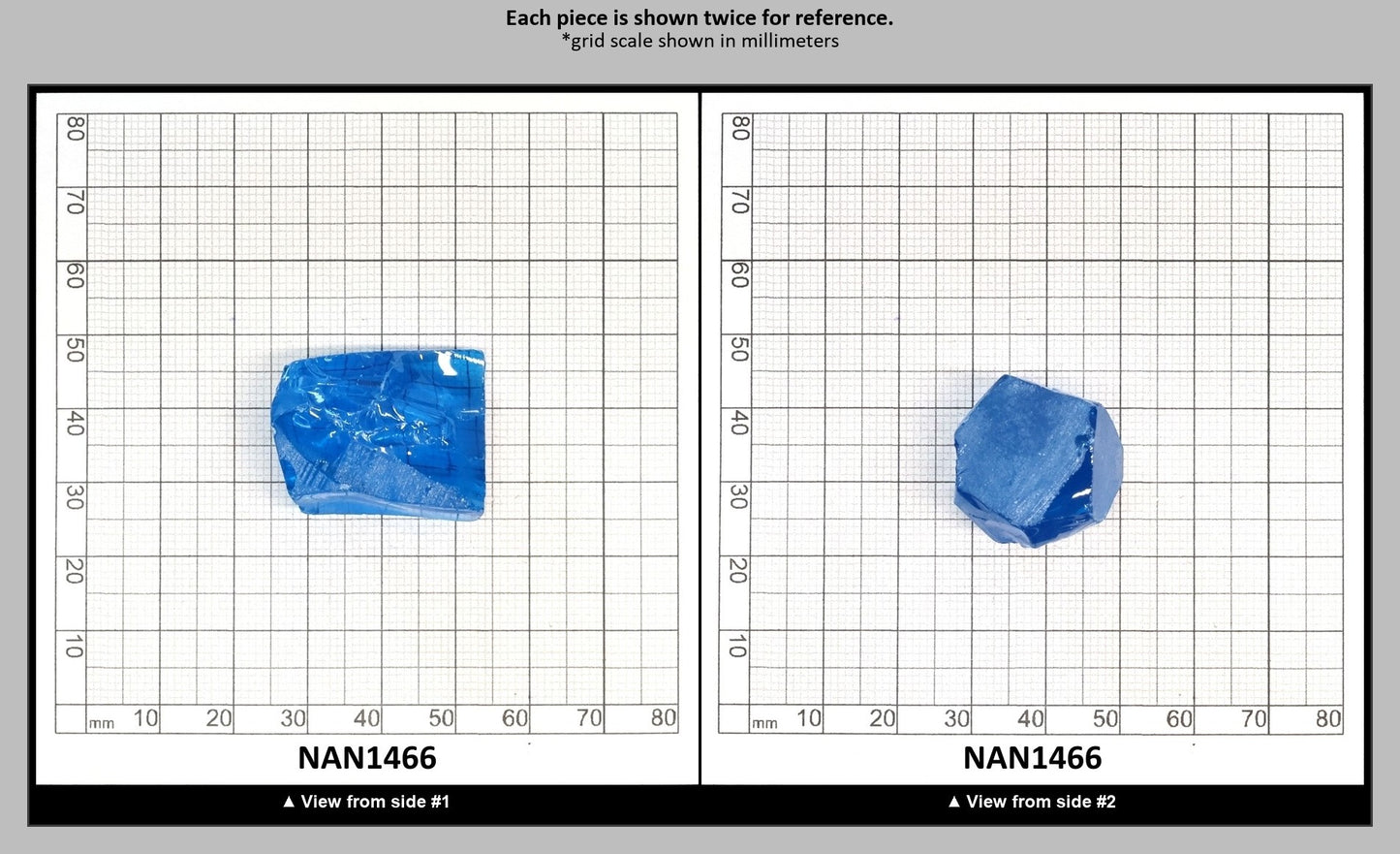Nanosital Simulated Ultramarine Lab Created Faceting Rough for Gem Cutting - #A-7408 - Various Sizes : NAN1466