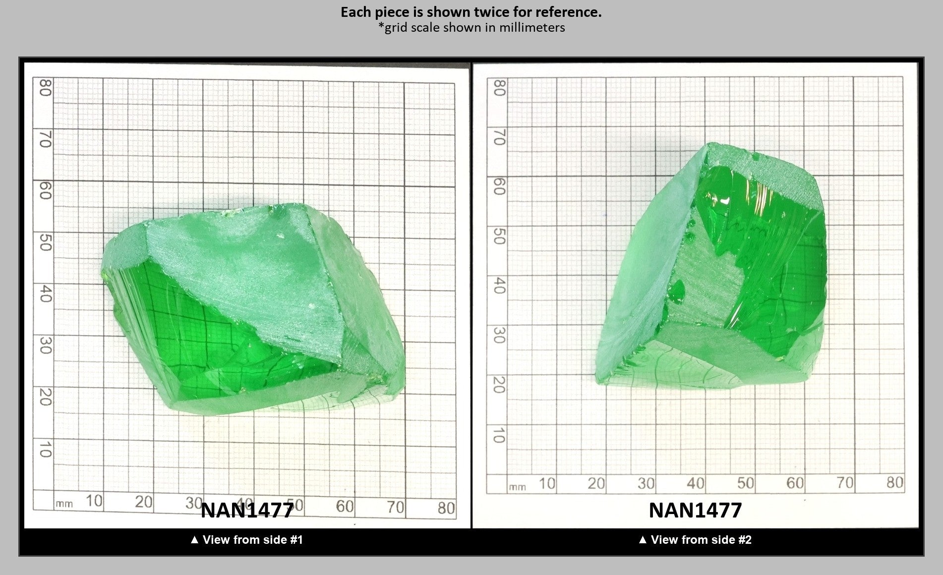 Nanosital Simulated Dark Kryptonite Lab Created Faceting Rough for