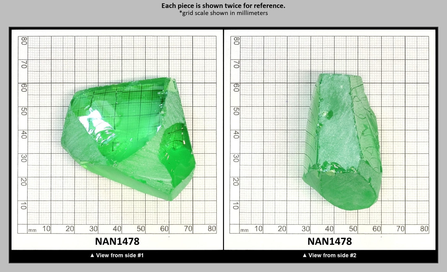 Nanosital Simulated Dark Kryptonite Lab Created Faceting Rough for Gem Cutting - #B-1326 - Various Sizes : NAN1478