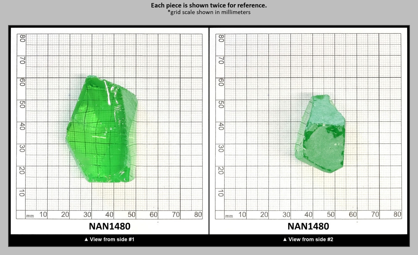 Nanosital Simulated Dark Kryptonite Lab Created Faceting Rough for Gem Cutting - #B-1326 - Various Sizes : NAN1480
