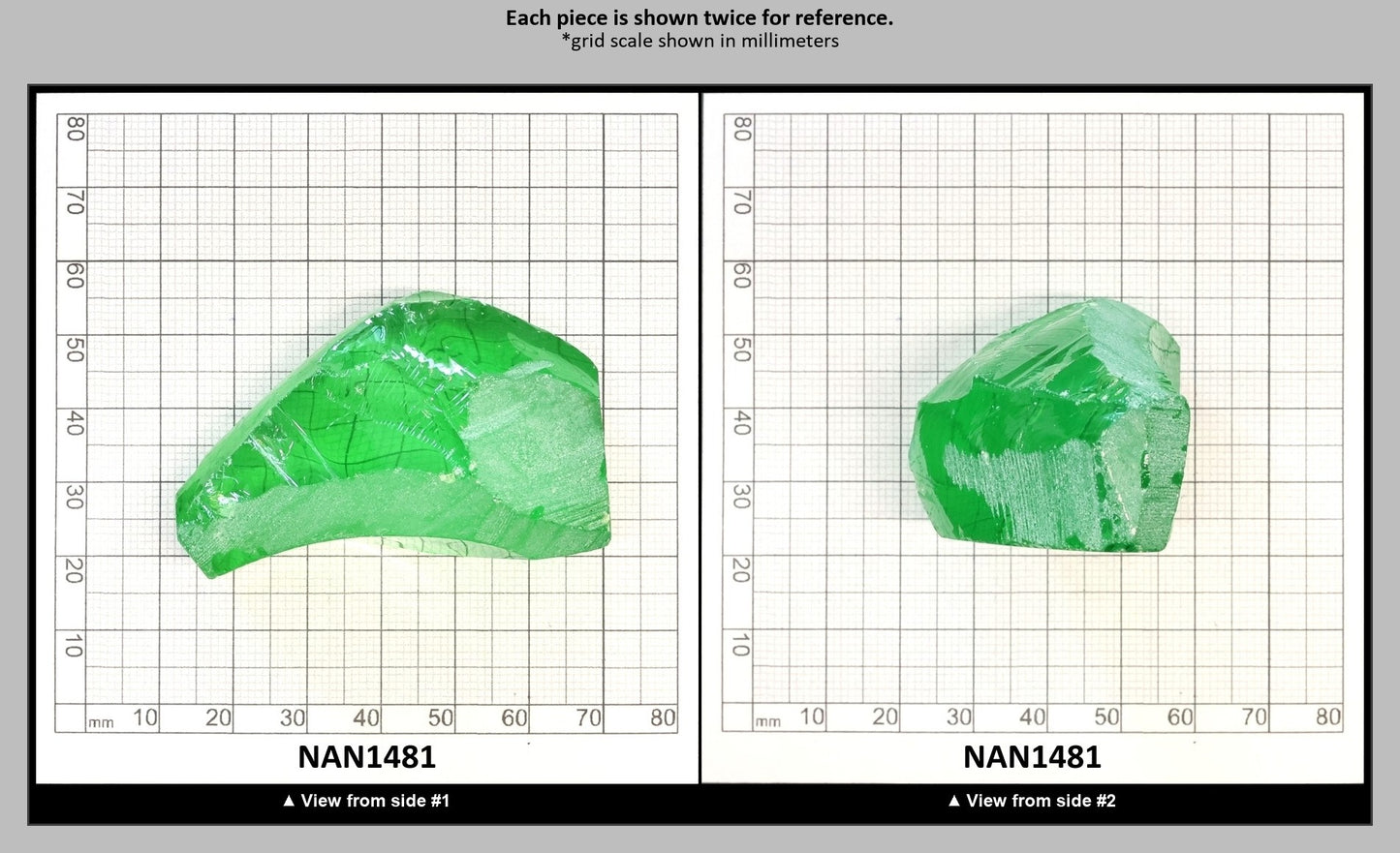 Nanosital Simulated Dark Kryptonite Lab Created Faceting Rough for Gem Cutting - #B-1326 - Various Sizes : NAN1481