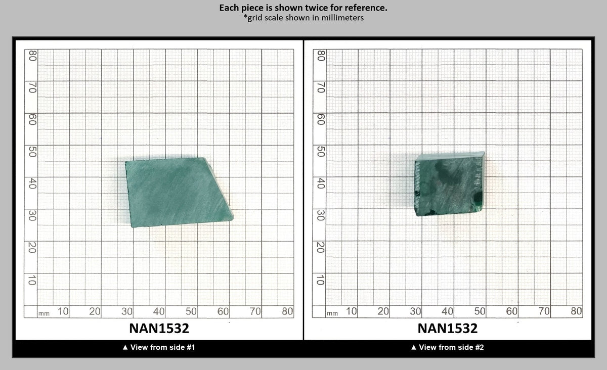 Nanosital Simulated Light Emerald Lab Created Faceting Rough for Gem Cutting - #0/3 - Various Sizes : NAN1532