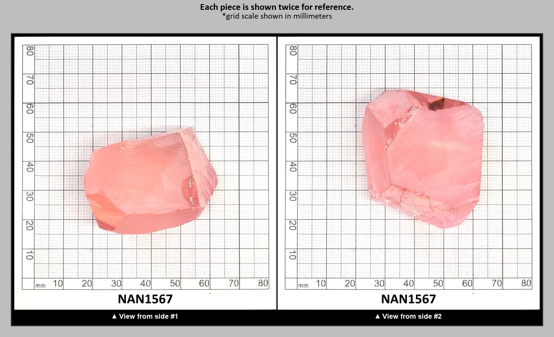 Nanosital Simulated Pink Extra Lab Created Faceting Rough for Gem Cutting - #A-1255 - Various Sizes : NAN1567