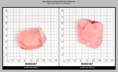 Nanosital Simulated Pink Extra Lab Created Faceting Rough for Gem Cutting - #A-1255 - Various Sizes : NAN1567