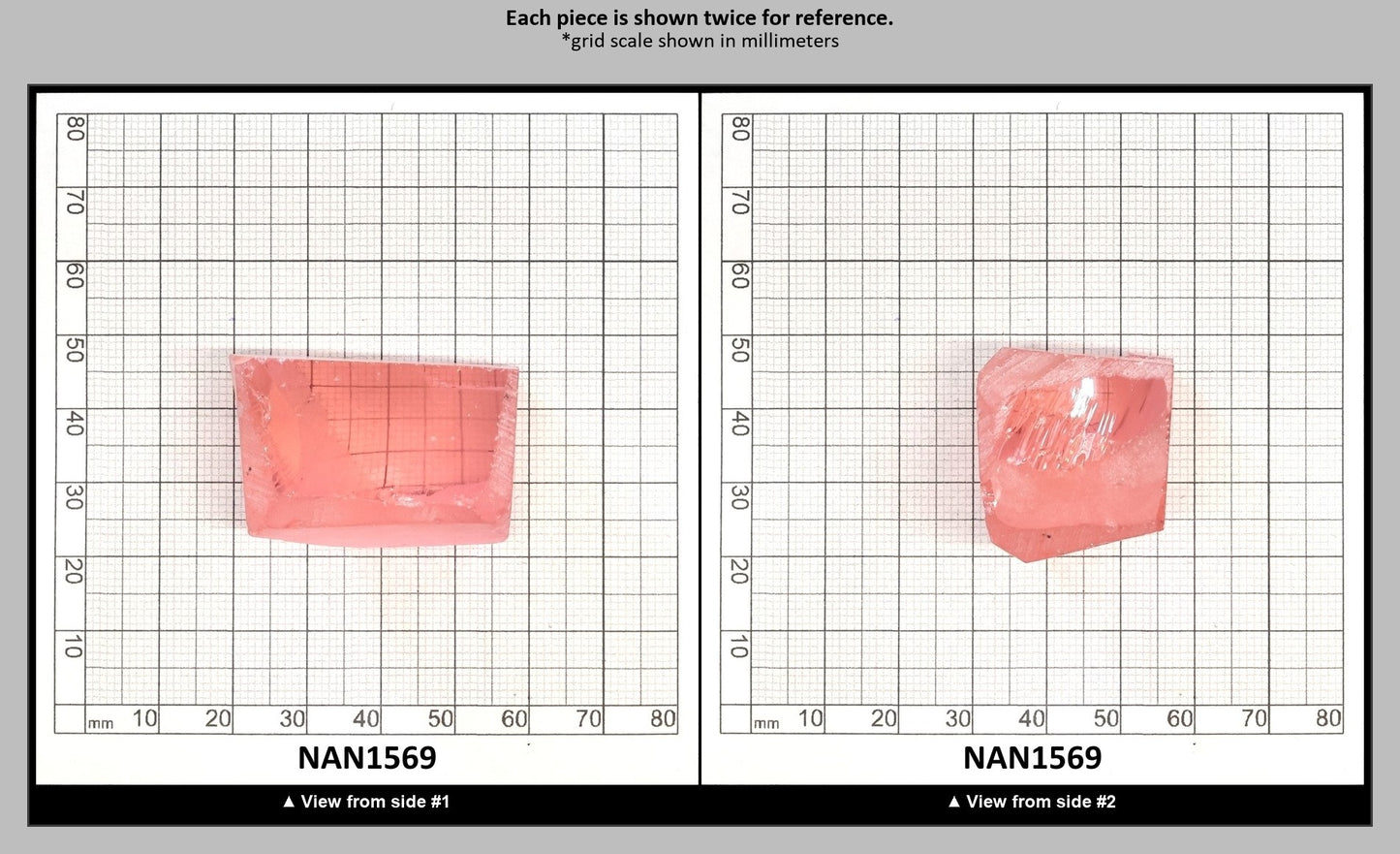 Nanosital Simulated Pink Extra Lab Created Faceting Rough for Gem Cutting - #A-1255 - Various Sizes : NAN1569