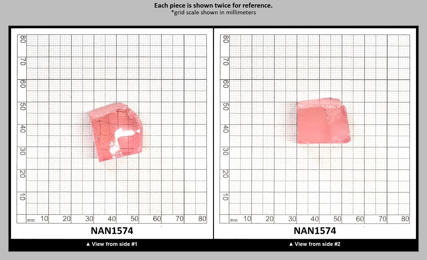 Nanosital Simulated Pink Extra Lab Created Faceting Rough for Gem Cutting - #A-1255 - Various Sizes : NAN1574