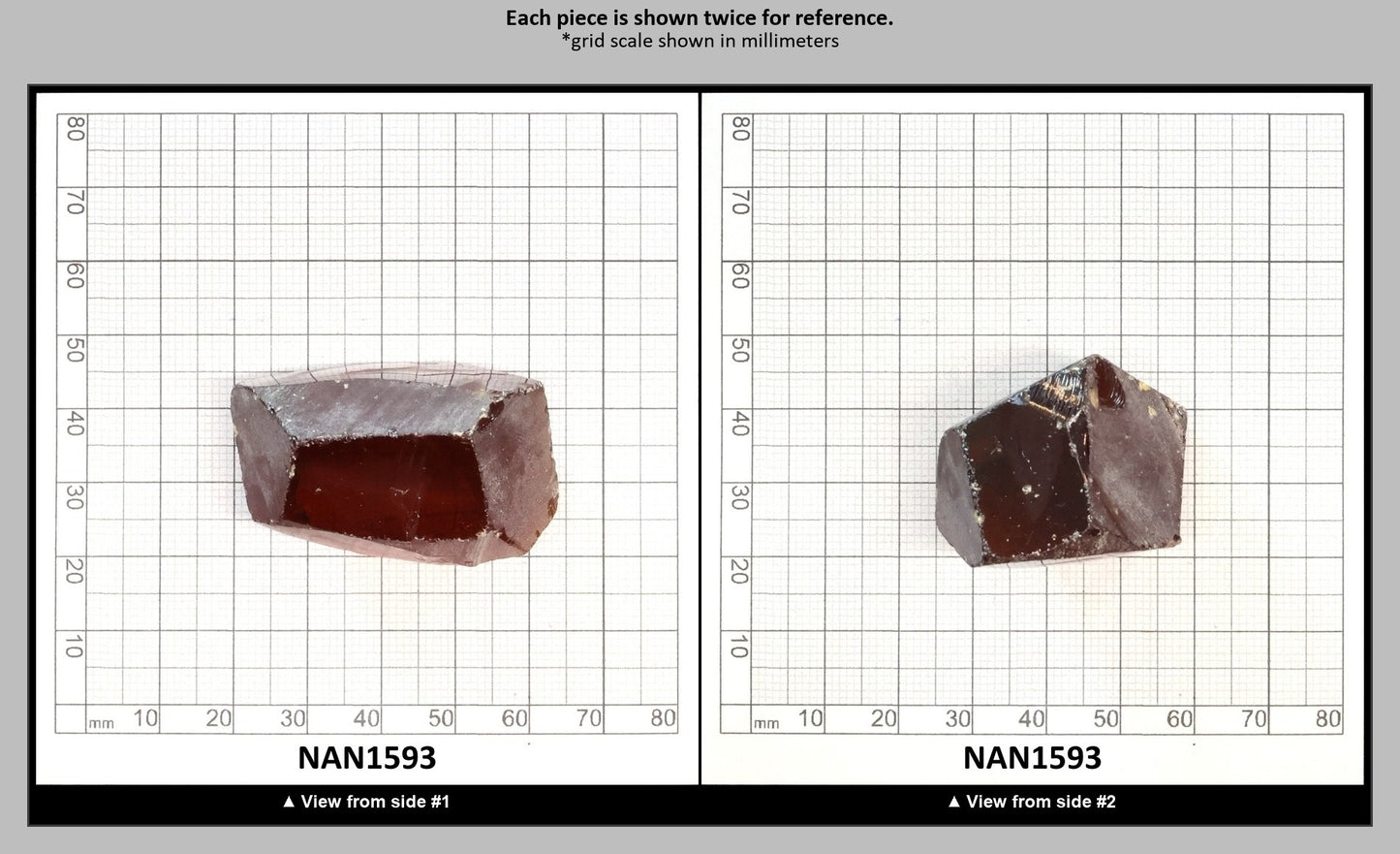 Nanosital Simulated Dark Spessartite Garnet Lab Created Faceting Rough for Gem Cutting - #A-2389 - Various Sizes : NAN1593