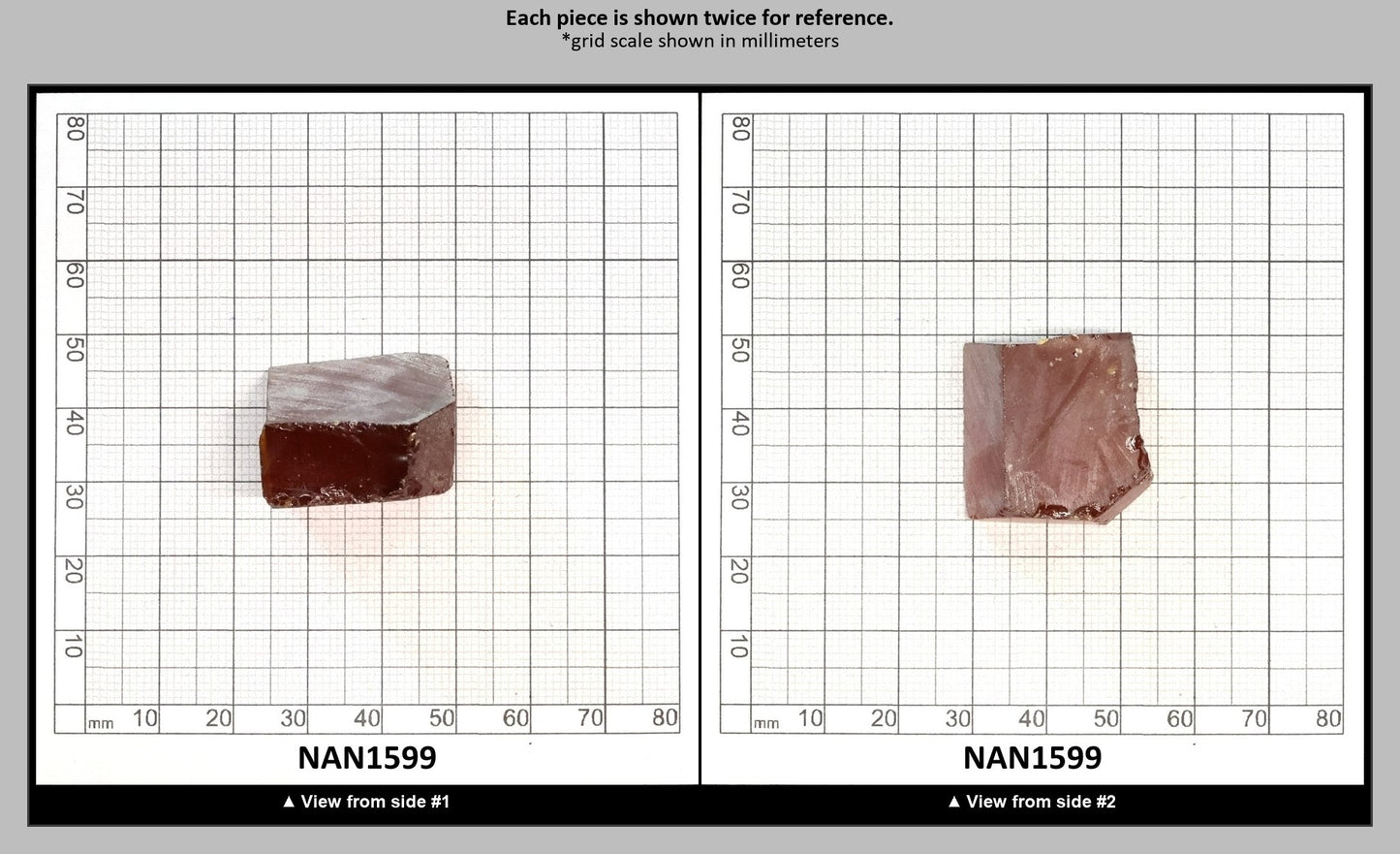 Nanosital Simulated Dark Spessartite Garnet Lab Created Faceting Rough for Gem Cutting - #A-2389 - Various Sizes : NAN1599
