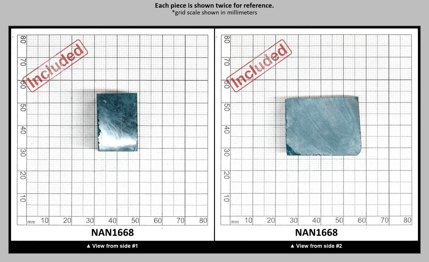 Nanosital Simulated Dark Paraiba Tourmaline (Included)  Lab Created Faceting Rough for Gem Cutting - #Z-7309 - Various Sizes : NAN1668