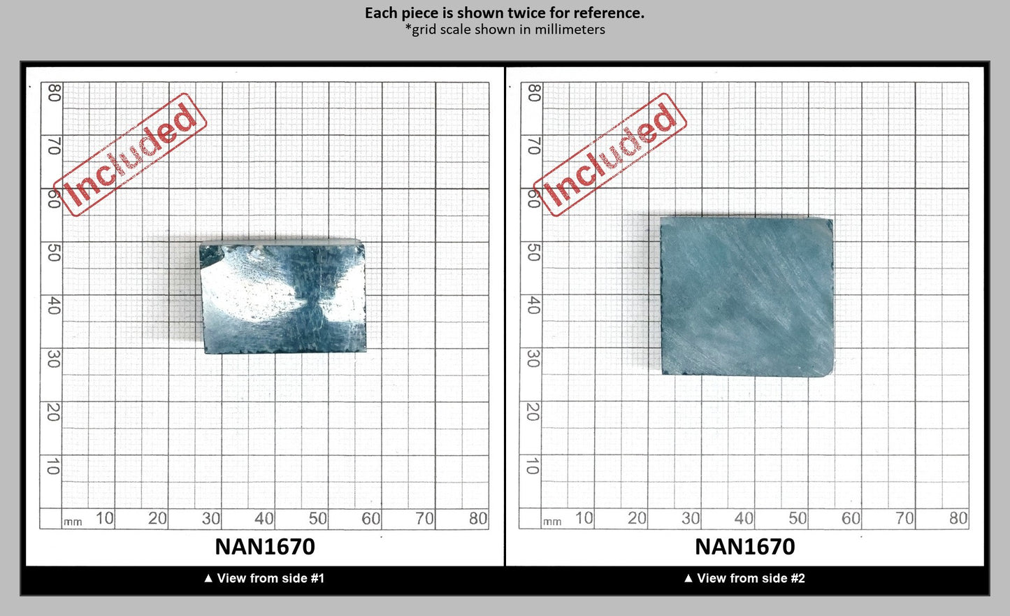 Nanosital Simulated Dark Paraiba Tourmaline (Included)  Lab Created Faceting Rough for Gem Cutting - #Z-7309 - Various Sizes : NAN1670