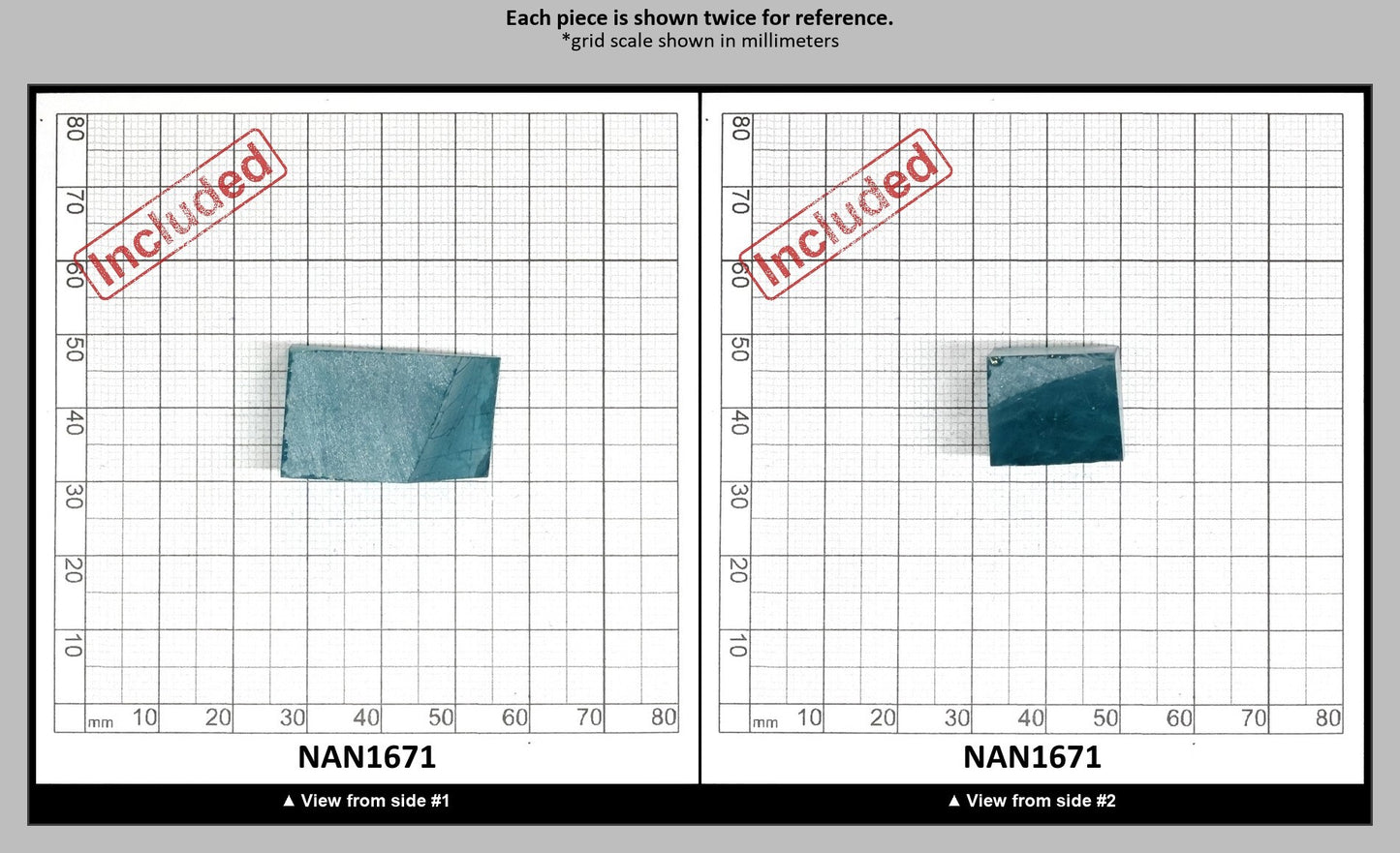 Nanosital Simulated Dark Paraiba Tourmaline (Included)  Lab Created Faceting Rough for Gem Cutting - #Z-7309 - Various Sizes : NAN1671