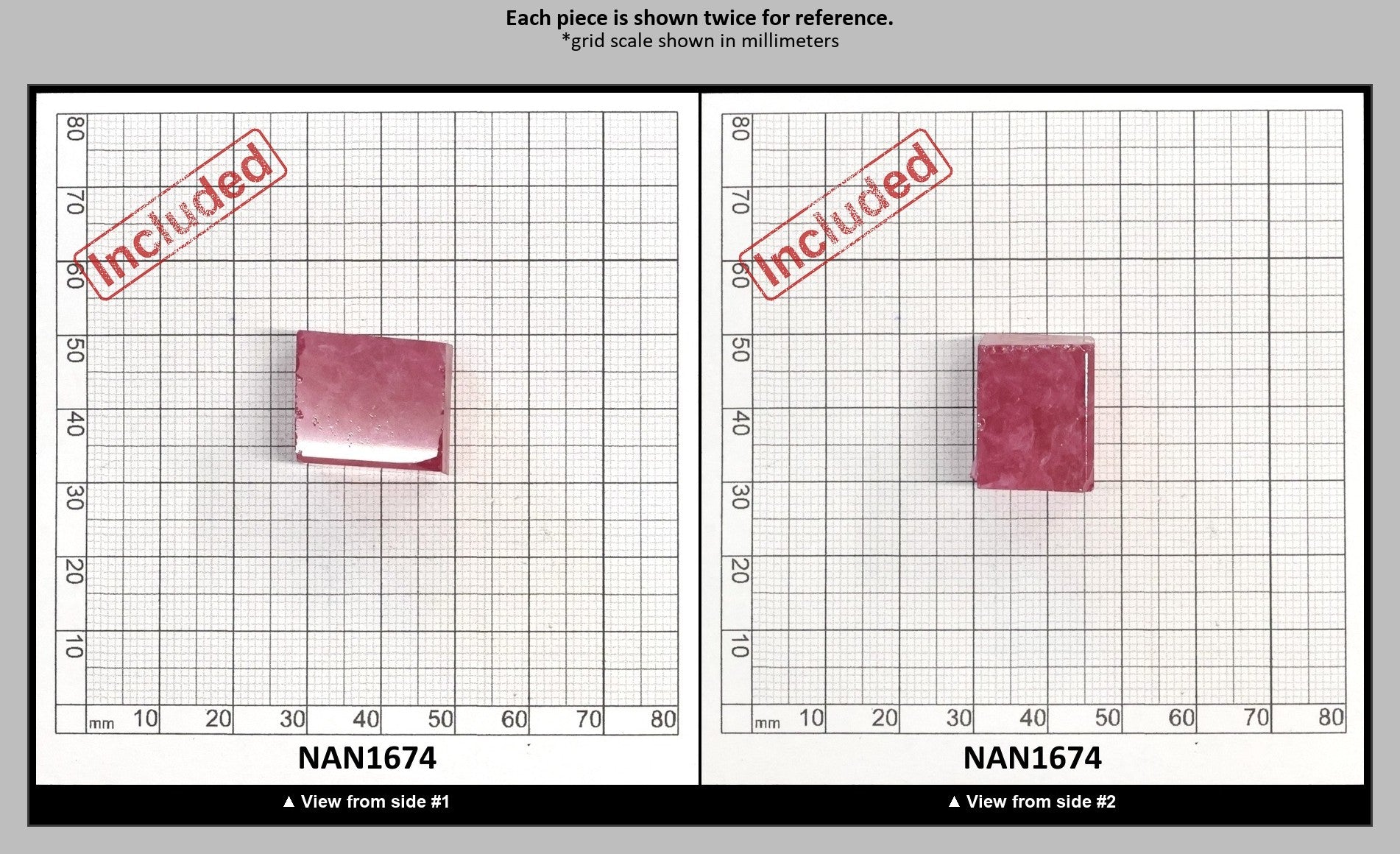 Nanosital Simulated Kunzite (Included)  Lab Created Faceting Rough for Gem Cutting - #Z-8483 - Various Sizes : NAN1674