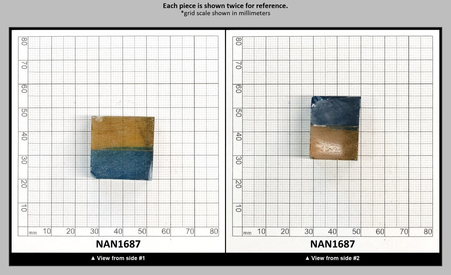 Nanosital Simulated Bi-Color Lab Created Faceting Rough for Gem Cutting - Yellow-Blue - Various Sizes : NAN1687
