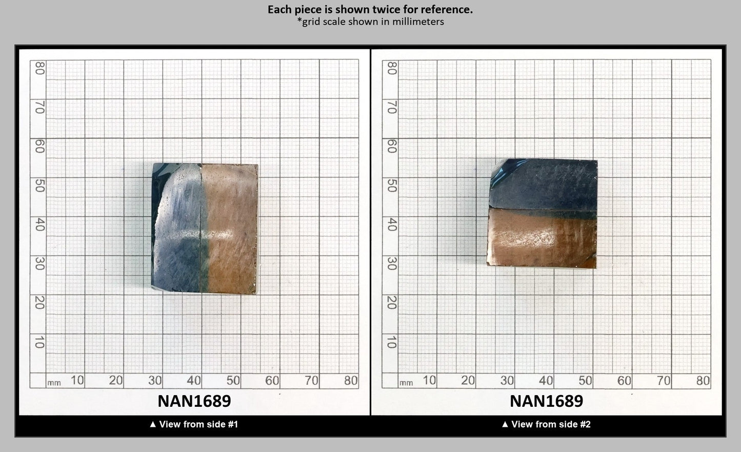 Nanosital Simulated Bi-Color Lab Created Faceting Rough for Gem Cutting - Yellow-Blue - Various Sizes : NAN1689