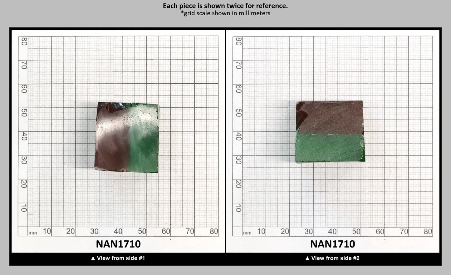 Nanosital Simulated Bi-Color Lab Created Faceting Rough for Gem Cutting - Green-Orange - Various Sizes : NAN1710