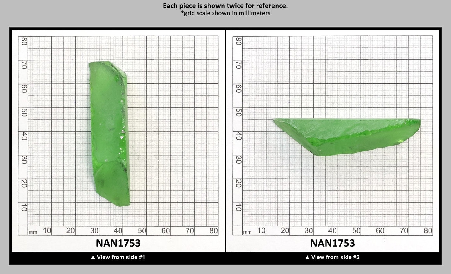 Nanosital Simulated Medium Kryptonite Lab Created Faceting Rough for Gem Cutting - #B-1320 - Various Sizes : NAN1753