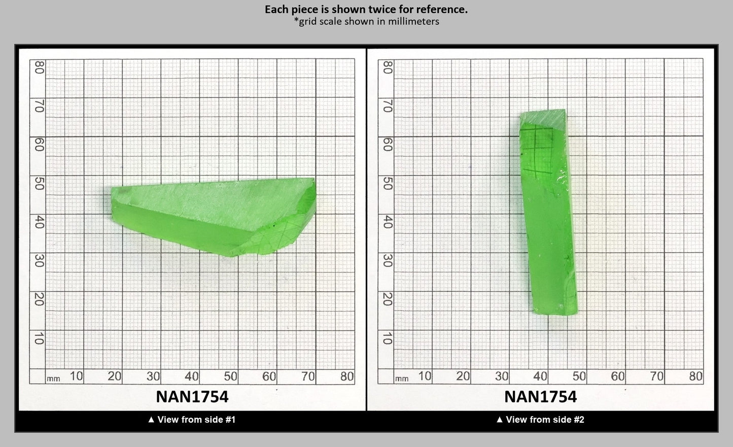 Nanosital Simulated Medium Kryptonite Lab Created Faceting Rough for Gem Cutting - #B-1320 - Various Sizes : NAN1754