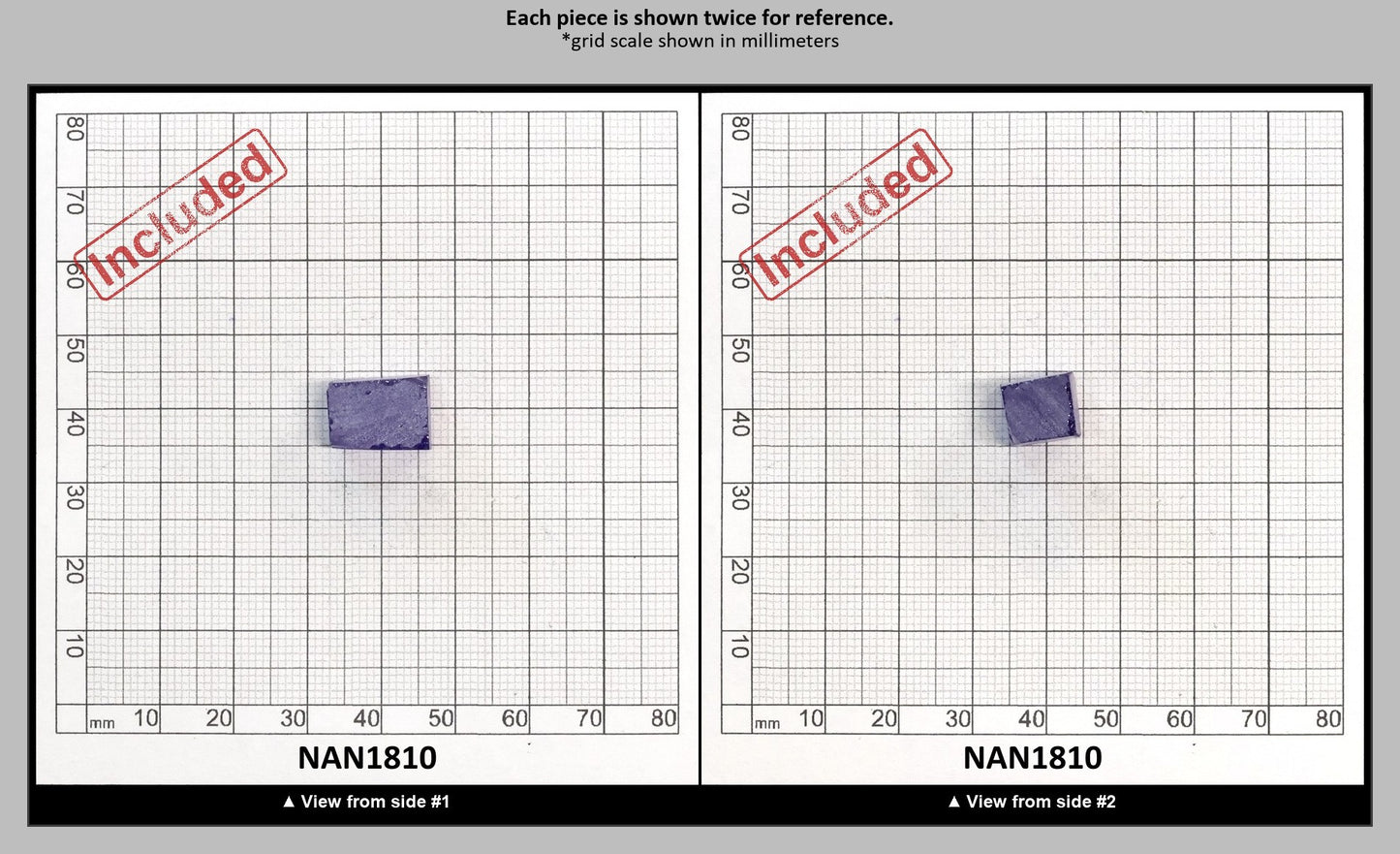 Nanosital Simulated Tanzanite (Included)  Lab Created Faceting Rough for Gem Cutting - #Z-124- Various Sizes : NAN1810