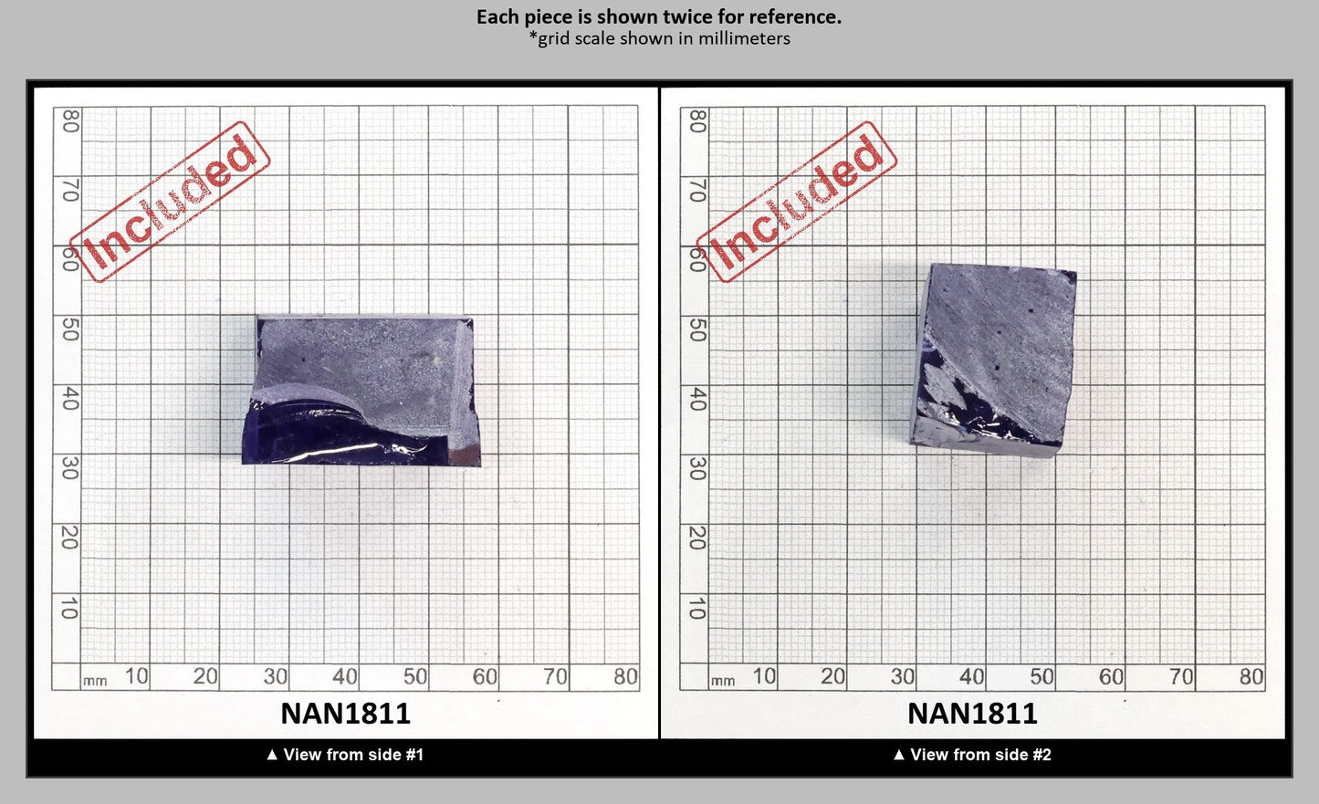 Nanosital Simulated Tanzanite (Included)  Lab Created Faceting Rough for Gem Cutting - #Z-124- Various Sizes : NAN1811