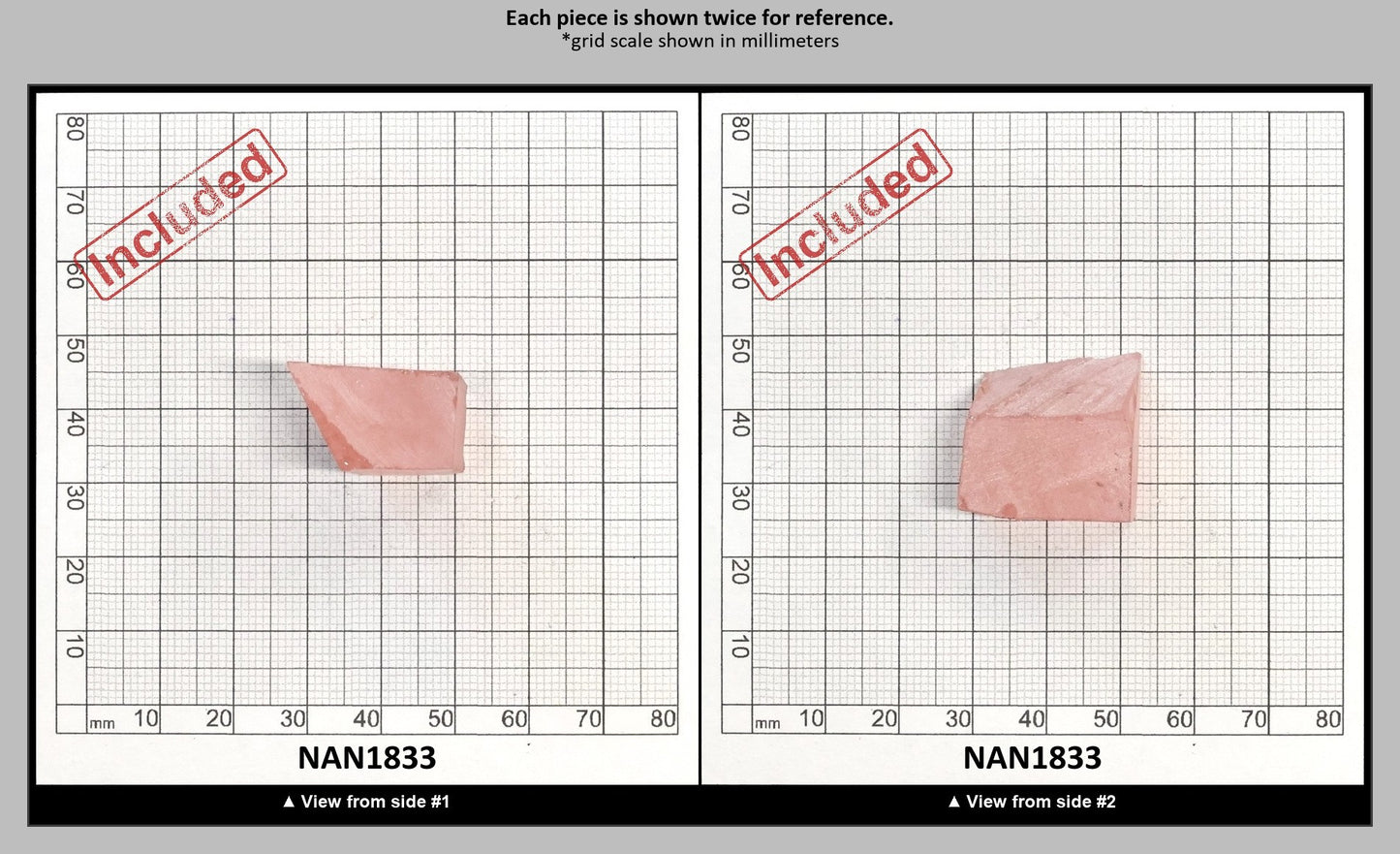 Nanosital Simulated Dark Peach Morganite (Included)  Lab Created Faceting Rough for Gem Cutting - #Z-45 - Various Sizes : NAN1833