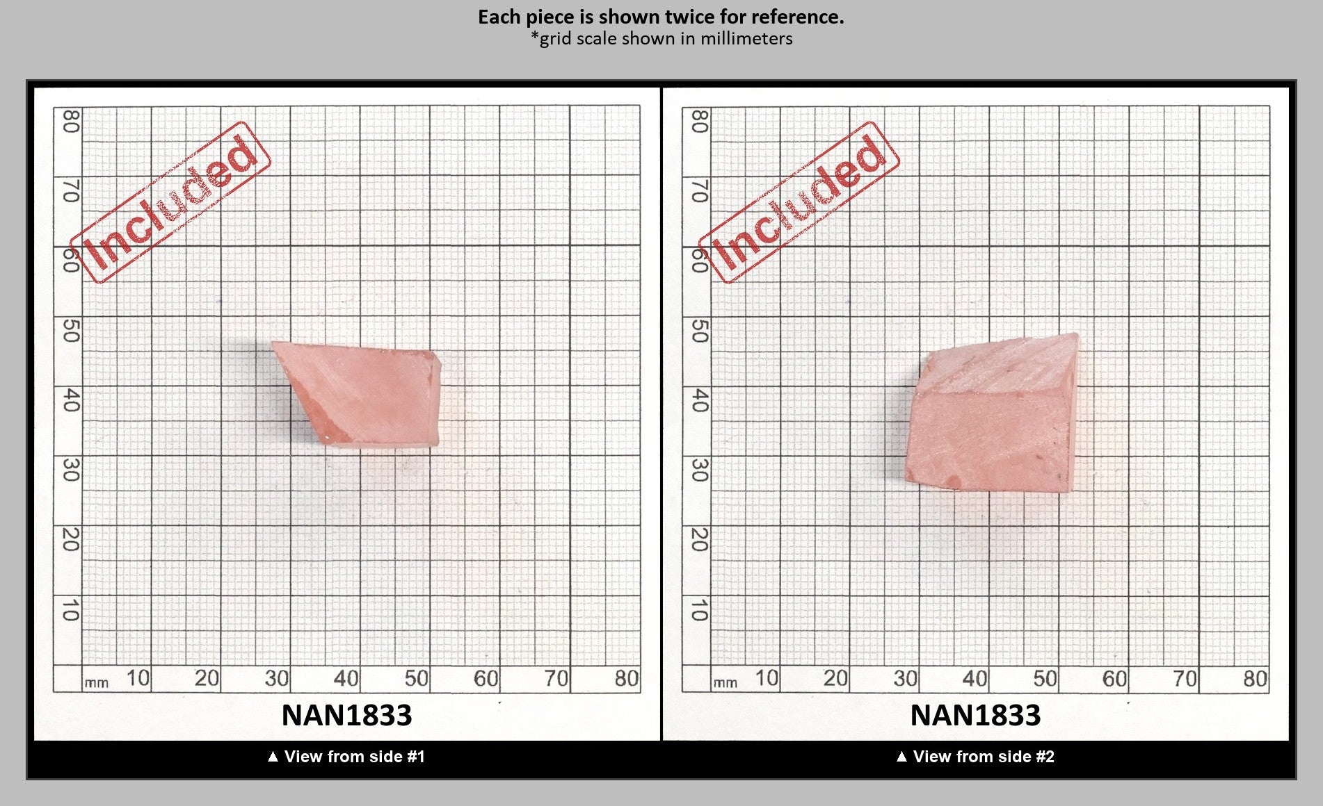 Nanosital Simulated Dark Peach Morganite (Included)  Lab Created Faceting Rough for Gem Cutting - #Z-45 - Various Sizes : NAN1833