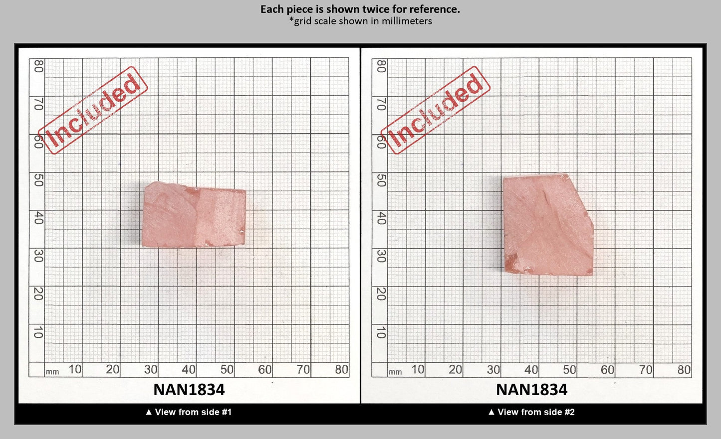 Nanosital Simulated Dark Peach Morganite (Included)  Lab Created Faceting Rough for Gem Cutting - #Z-45 - Various Sizes : NAN1834