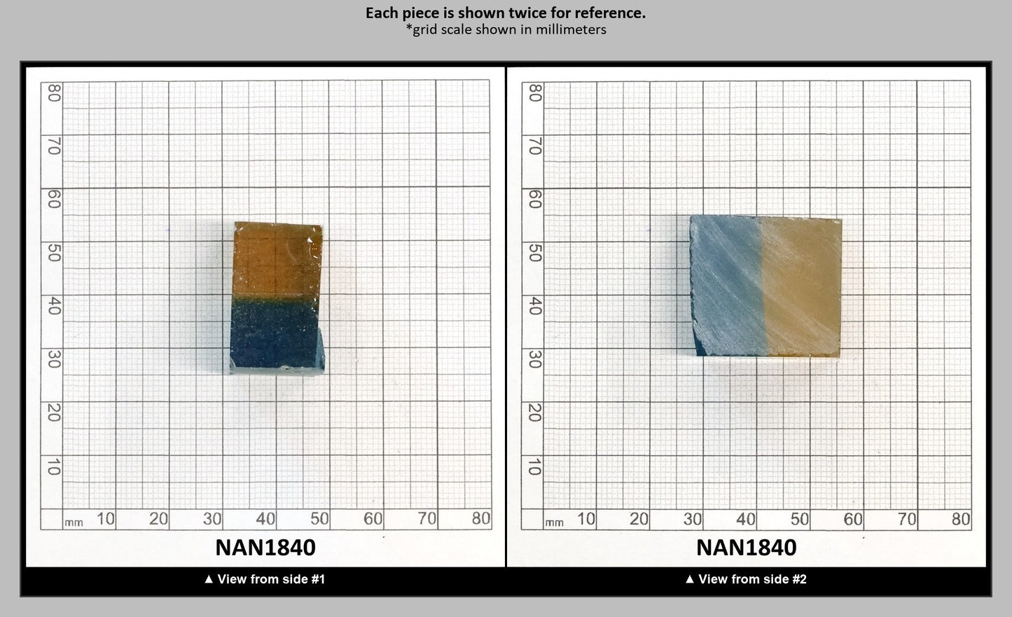 Nanosital Simulated Bi-Color Lab Created Faceting Rough for Gem Cutting - Yellow-Blue - Various Sizes : NAN1840