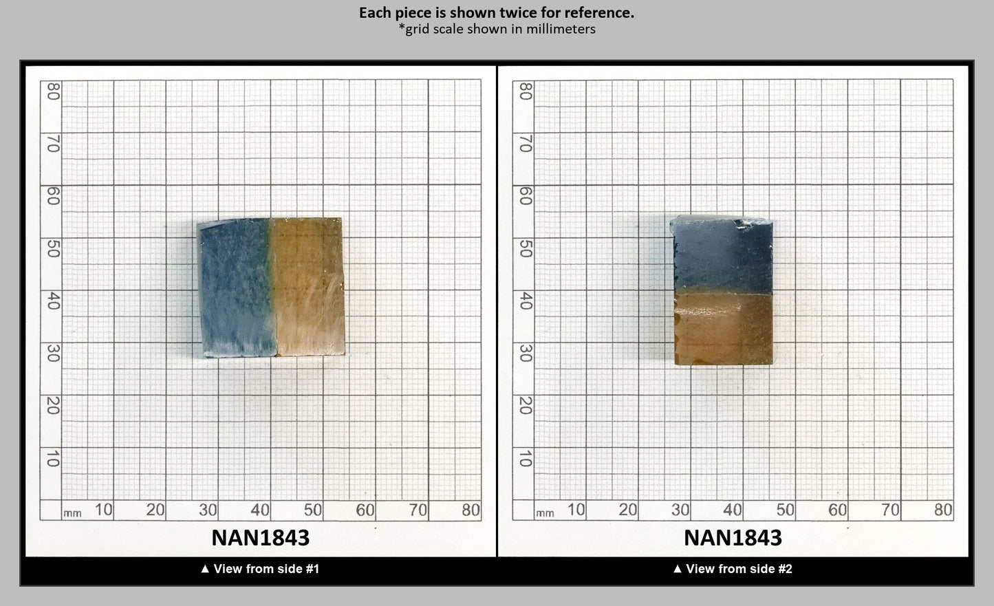 Nanosital Simulated Bi-Color Lab Created Faceting Rough for Gem Cutting - Yellow-Blue - Various Sizes : NAN1843
