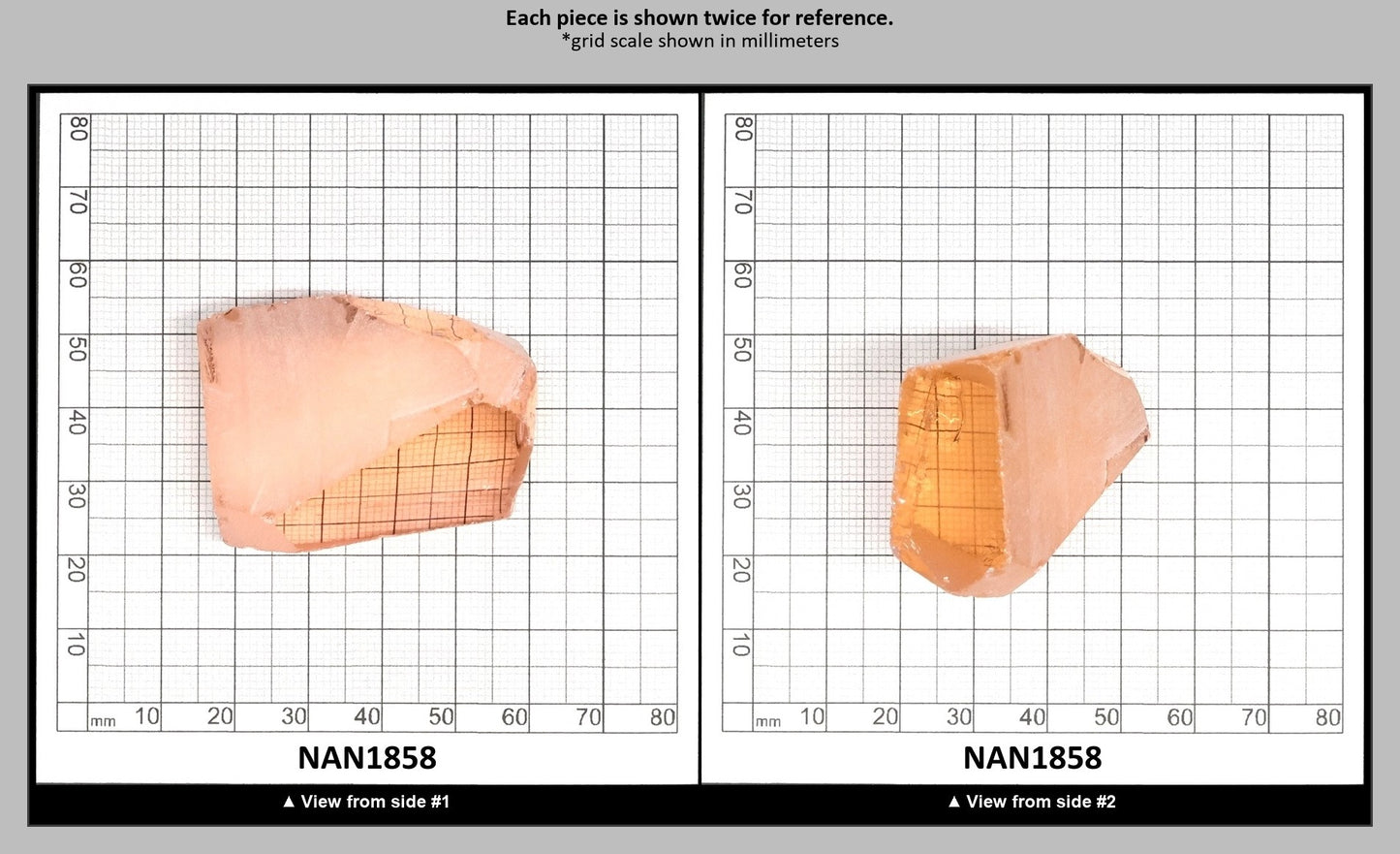 Nanosital Simulated Dark Peach Morganite Lab Created Faceting Rough for Gem Cutting - #45 - Various Sizes : NAN1858