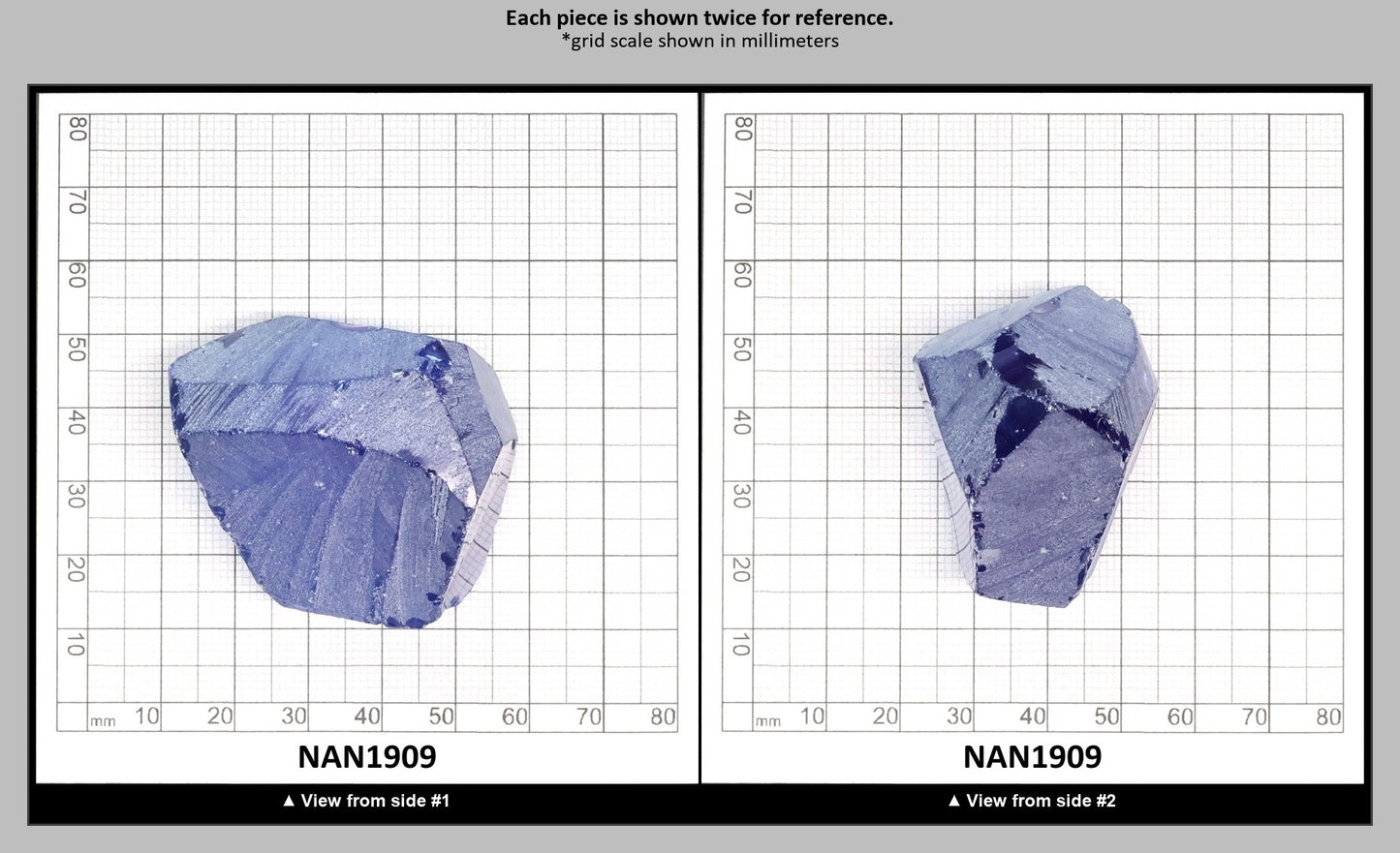 Nanosital Simulated Dark Ice Blue Sapphire Lab Created Faceting Rough for Gem Cutting - #A-4056- Various Sizes : NAN1909