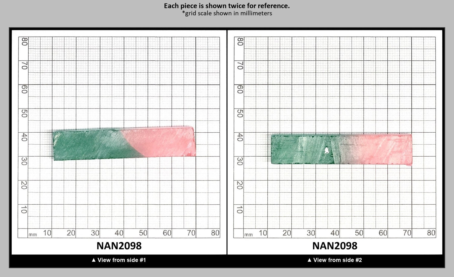 Nanosital Simulated Watermelon Lab Created Faceting Rough for Gem Cutting - Bi-Color Pink-Green - Various Sizes : NAN2098