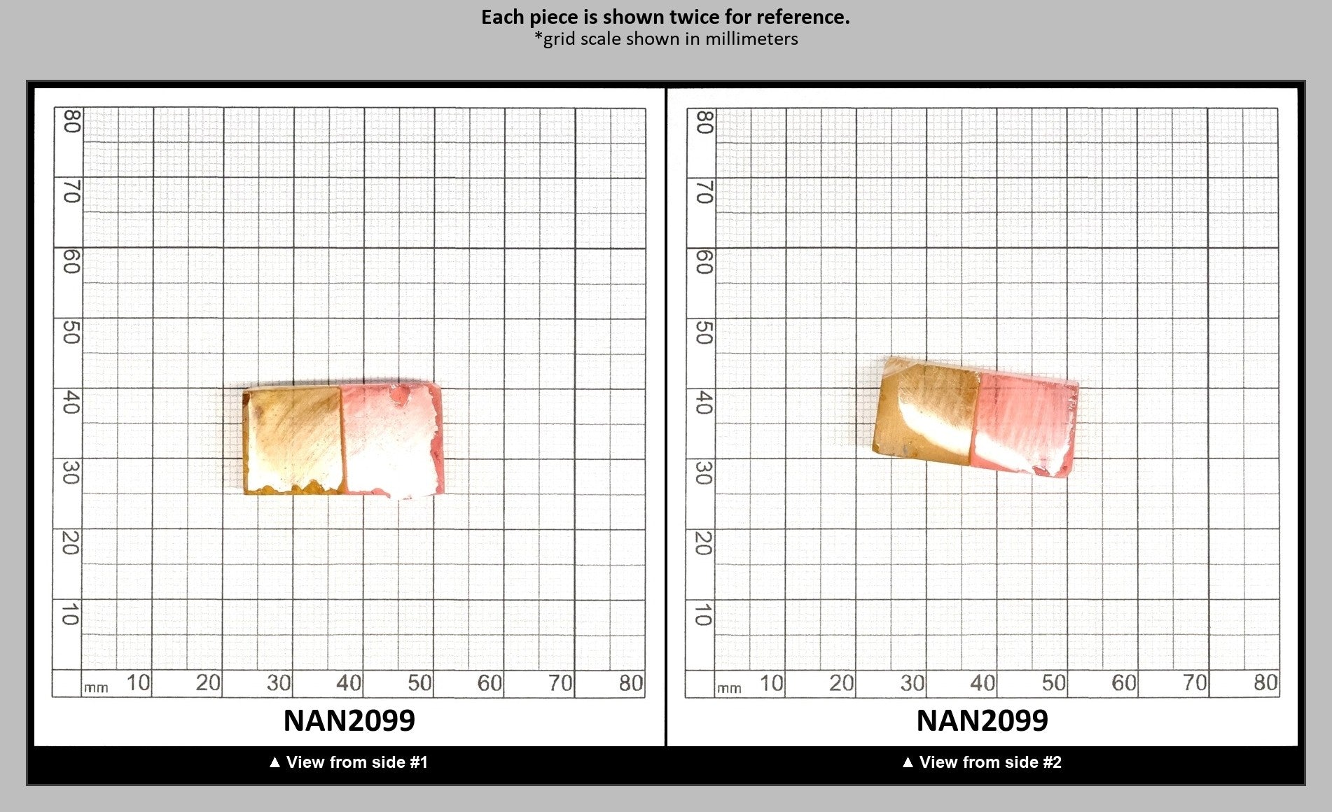Nanosital Simulated Bi-Color Lab Created Faceting Rough for Gem Cutting - Intense Yellow-Pink - Various Sizes : NAN2099