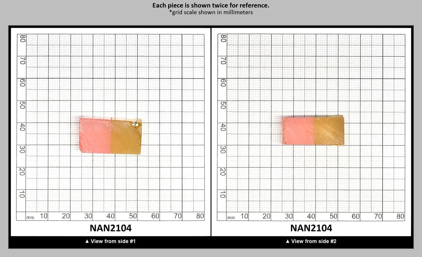 Nanosital Simulated Bi-Color Lab Created Faceting Rough for Gem Cutting - Intense Yellow-Pink - Various Sizes : NAN2104