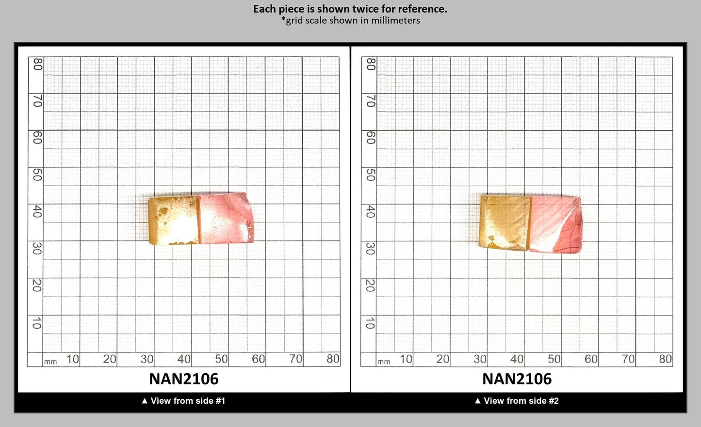 Nanosital Simulated Bi-Color Lab Created Faceting Rough for Gem Cutting - Intense Yellow-Pink - Various Sizes : NAN2106