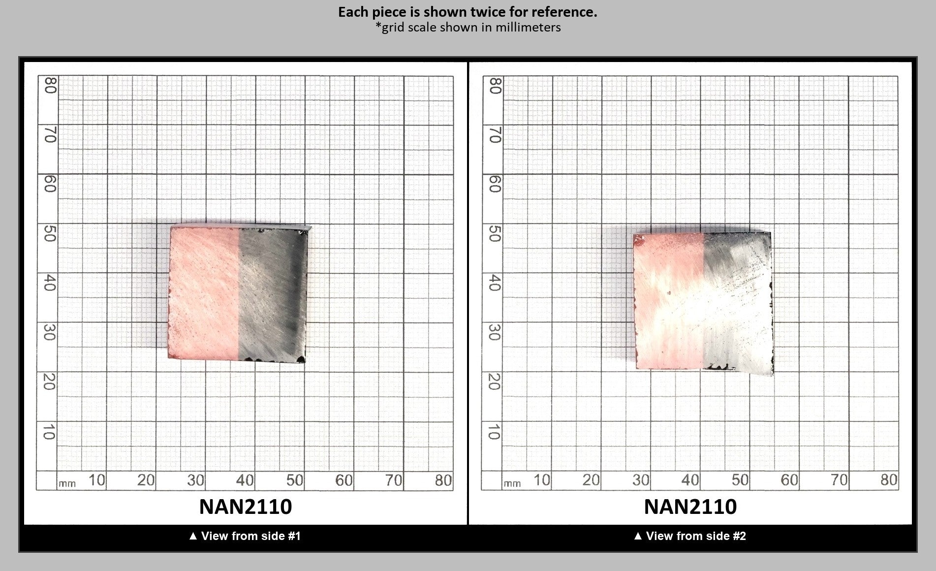 Nanosital Simulated Bi-Color Lab Created Faceting Rough for Gem Cutting - Grey-Pink - Various Sizes : NAN2110