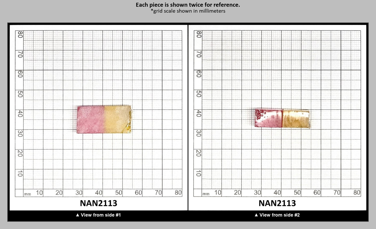 Nanosital Simulated Bi-Color Lab Created Faceting Rough for Gem Cutting - Kunzite-Intense Yellow - Various Sizes : NAN2113