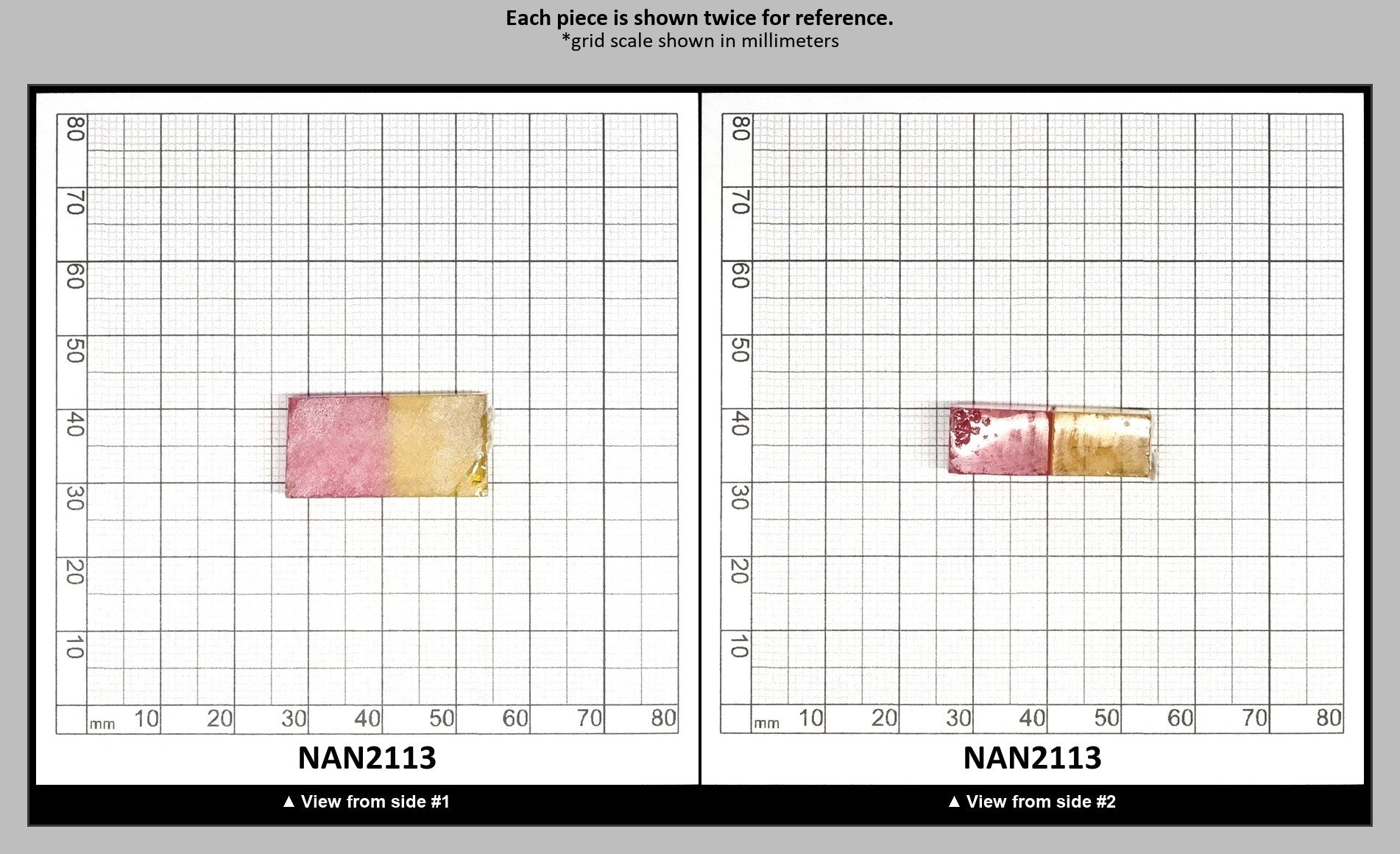 Nanosital Simulated Bi-Color Lab Created Faceting Rough for Gem Cutting - Kunzite-Intense Yellow - Various Sizes : NAN2113