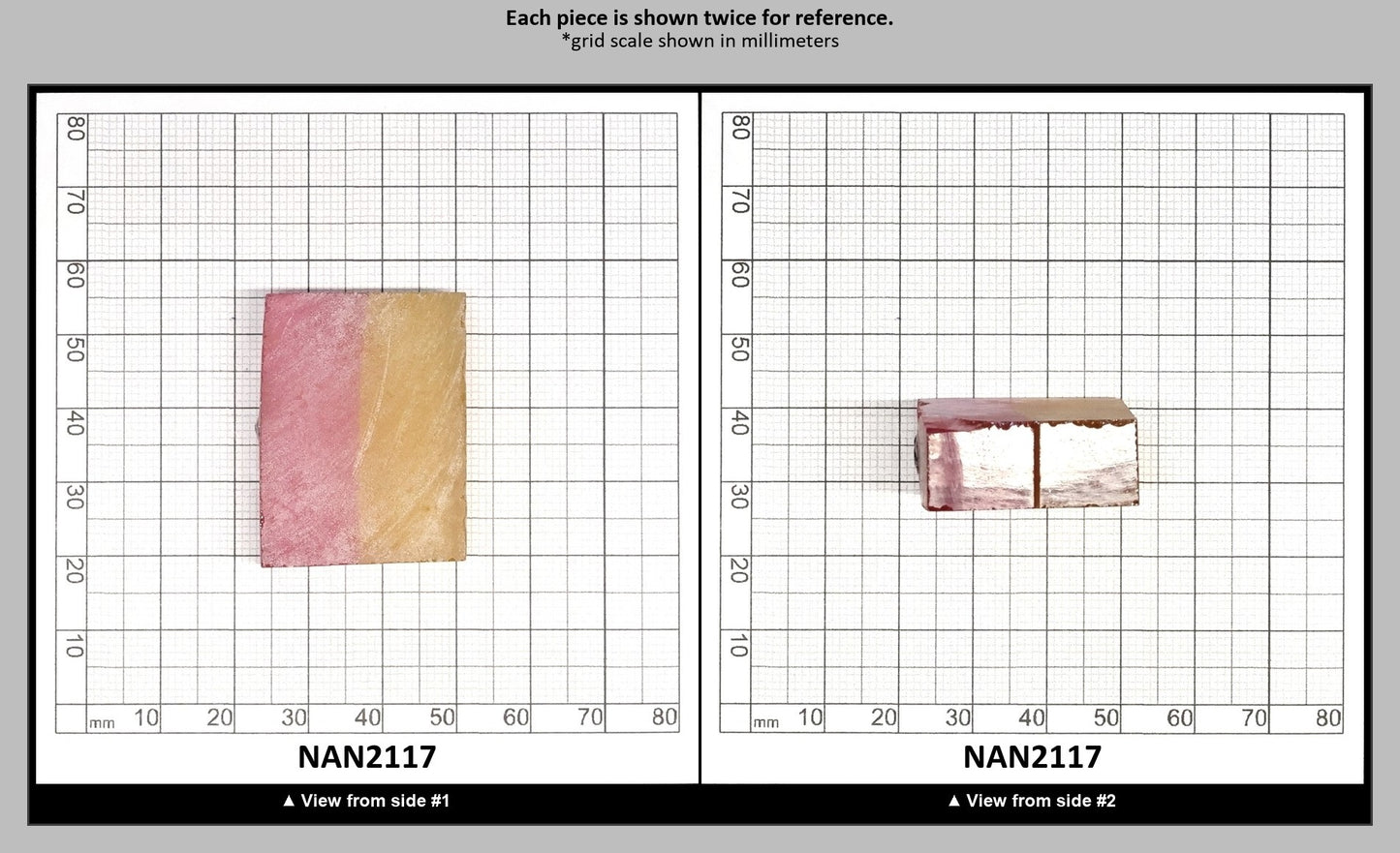 Nanosital Simulated Bi-Color Lab Created Faceting Rough for Gem Cutting - Kunzite-Intense Yellow - Various Sizes : NAN2117