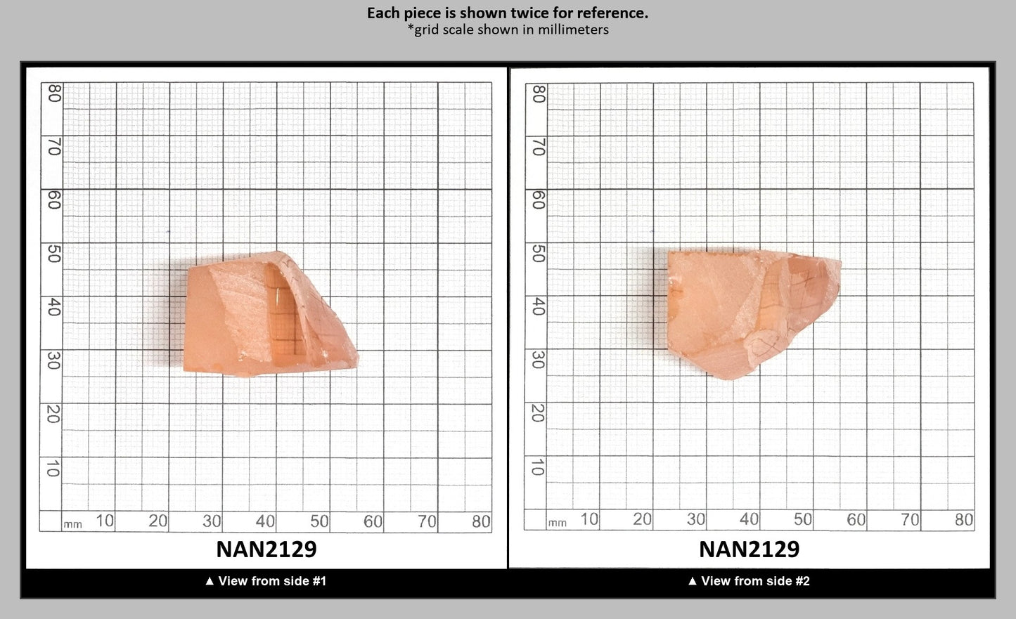 Nanosital Simulated Dark Peach Morganite Lab Created Faceting Rough for Gem Cutting - #45 - Various Sizes : NAN2129
