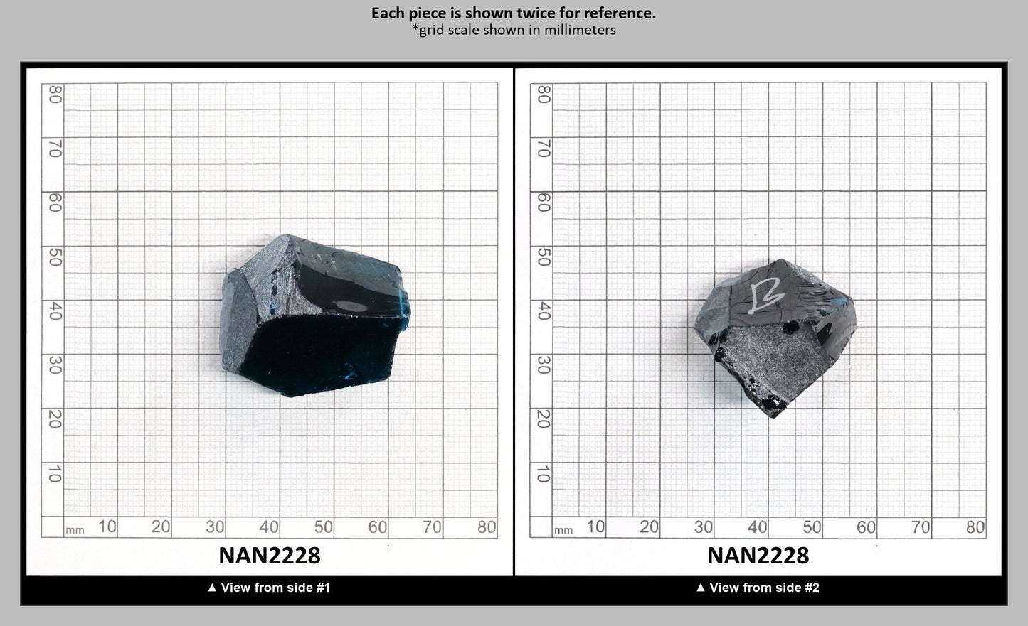 Nanosital Simulated Dark Arctic Blue Lab Created Faceting Rough for Gem Cutting - #C-206 - Various Sizes : NAN2228