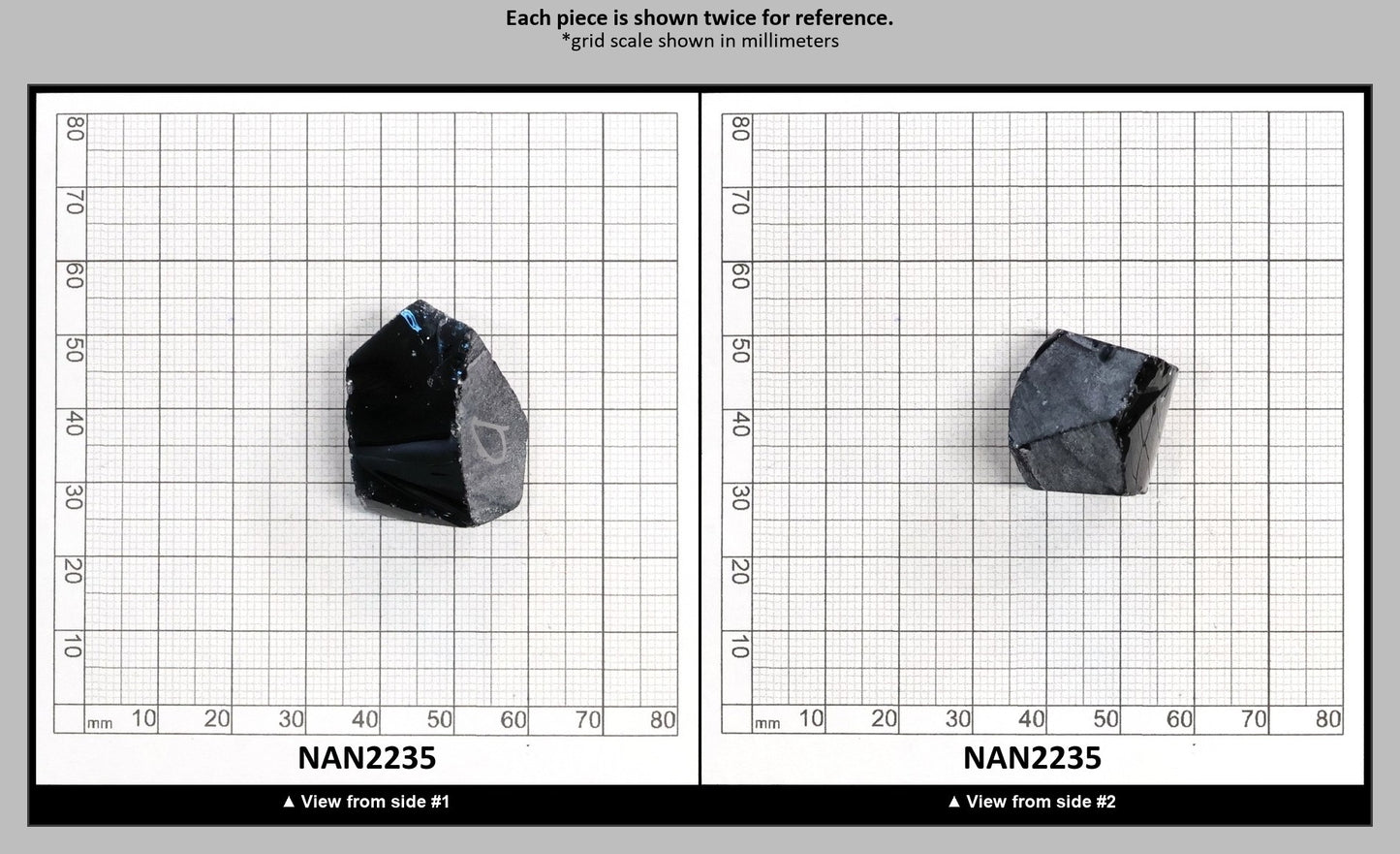 Nanosital Simulated Dark Ocean Grey Lab Created Faceting Rough for Gem Cutting - #A-756 - Various Sizes : NAN2235
