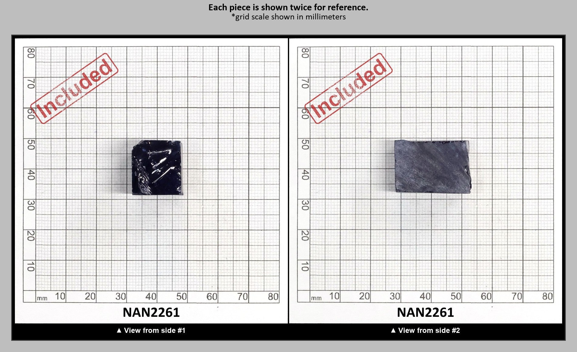 Nanosital Simulated Medium Blue Sapphire (Included)  Lab Created Faceting Rough for Gem Cutting - #Z-597 - Various Sizes : NAN2261