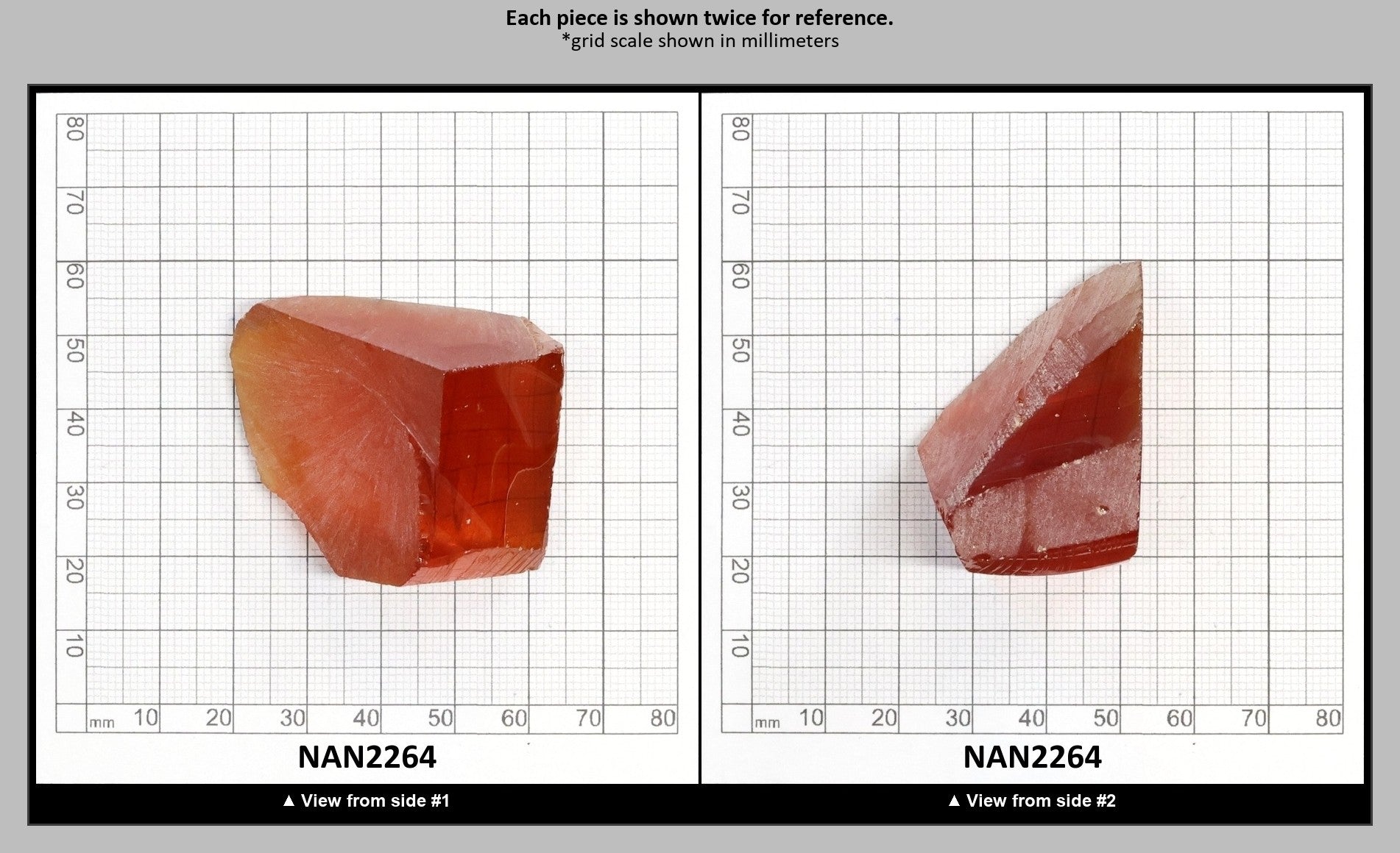 Nanosital Simulated Orange Lab Created Faceting Rough for Gem Cutting - #144 - Various Sizes : NAN2264