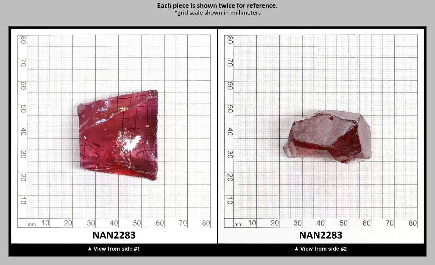 Nanosital Simulated Rhodolite Lab Created Faceting Rough for Gem Cutting - #A-2462 - Various Sizes : NAN2283