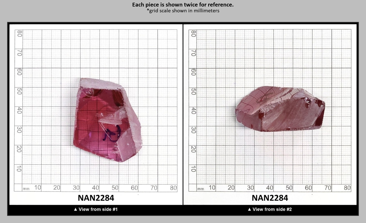 Nanosital Simulated Rhodolite Lab Created Faceting Rough for Gem Cutting - #A-2462 - Various Sizes : NAN2284